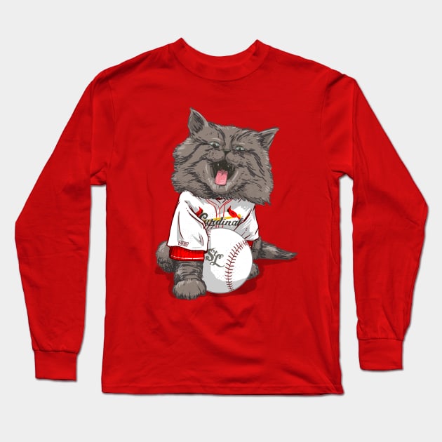 Rally Cat Long Sleeve T-Shirt by flowwestprintandapparel